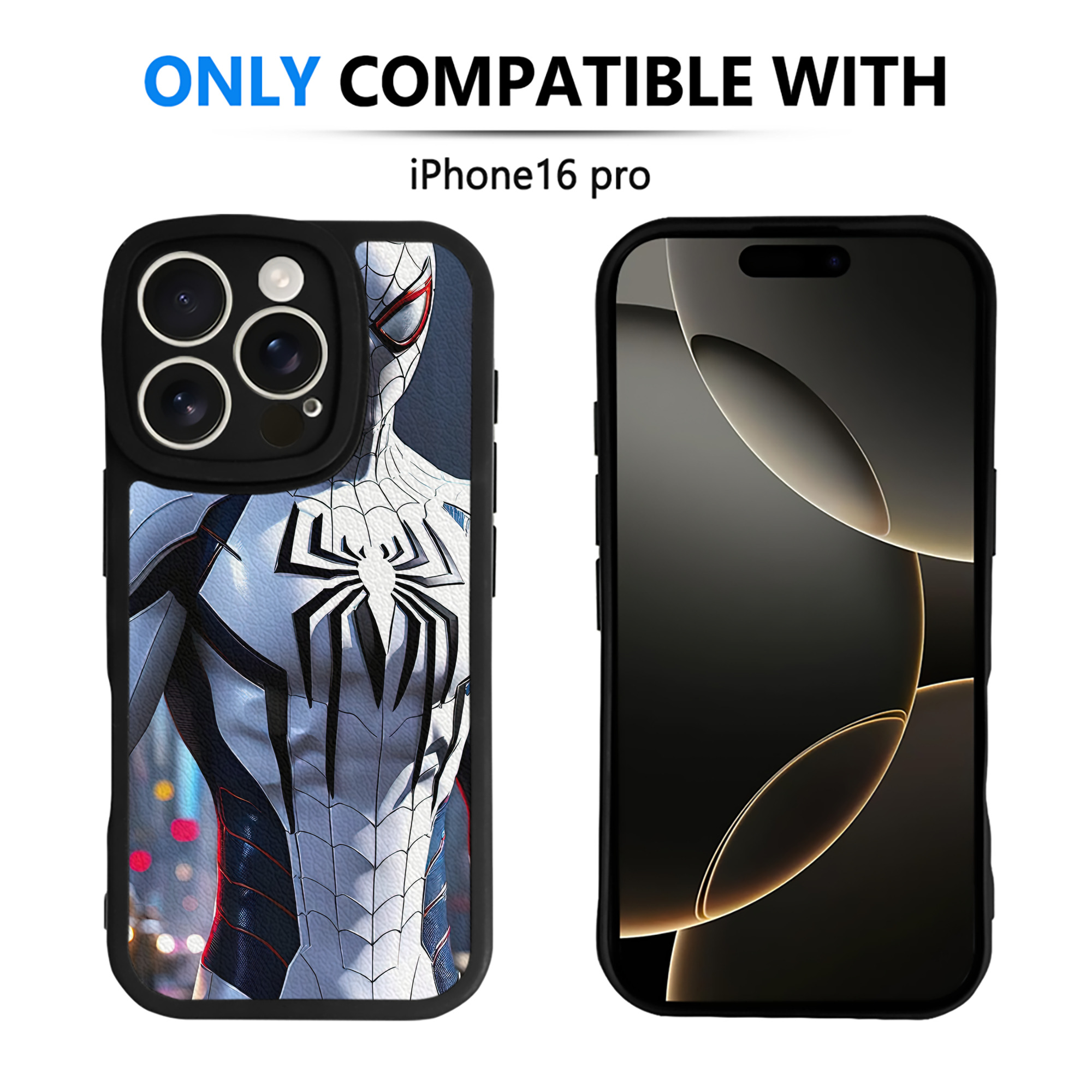 （画像用） Spider Man スパイダーマン 【iPhone 16シリーズ対応】シリコンスマホケース（レザー調） 材質：シリコン